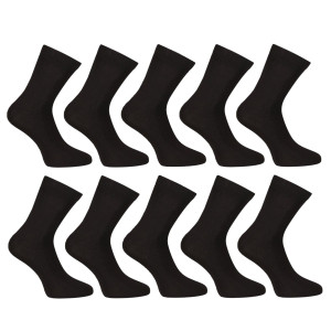 10PACK ponožky Nedeto kotníkové bambusové černé (10PBK01) S