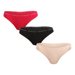 3PACK dámská tanga Tommy Hilfiger vícebarevná (UW0UW05954 0VI) M