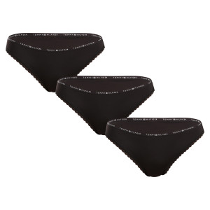 3PACK dámská tanga Tommy Hilfiger černá (UW0UW05882 0V2) XS