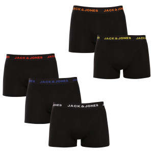 5PACK pánské boxerky Jack and Jones černé (12167028-BLK/BLK) L