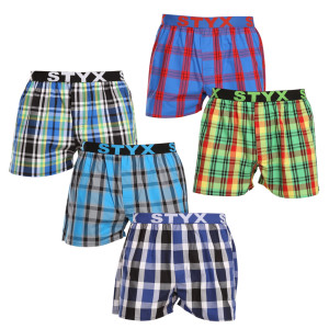 5PACK pánské trenky Styx sportovní guma vícebarevné (5B1167890) L