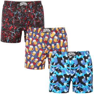 3PACK pánské trenky Styx premium art klasická guma (3AP18458) XL
