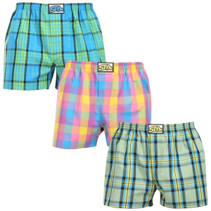 3PACK pánské trenky Styx klasická guma vícebarevné (3A110103) S