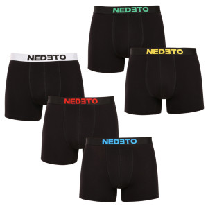 5PACK pánské boxerky Nedeto černé (5NBC2) S