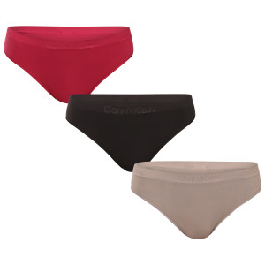3PACK dámská tanga Calvin Klein vícebarevné (QD5211 322) XL