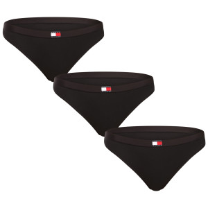 3PACK dámská tanga Tommy Hilfiger černá (UW0UW06139 0XK) XS