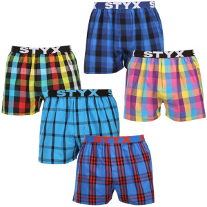 5PACK pánské trenky Styx sportovní guma vícebarevné (5B0112346) XXL