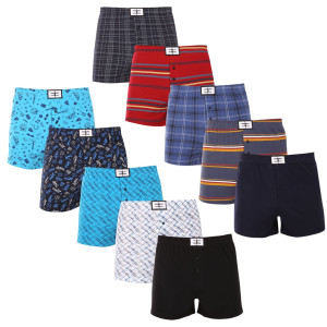 10PACK pánské trenky Nedeto vícebarevné (10NTV01) M