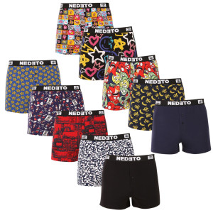 10PACK pánské trenky Nedeto vícebarevné (10NGV01) 3XL