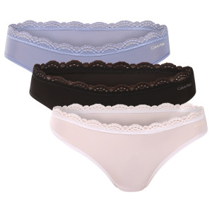 3PACK dámská tanga Calvin Klein vícebarevná (QD5300-3FD) M