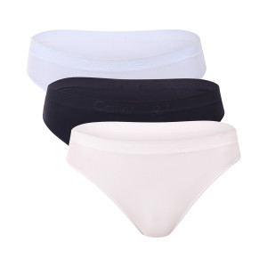 3PACK dámská tanga Calvin Klein vícebarevné (QD5211-FBI) XS