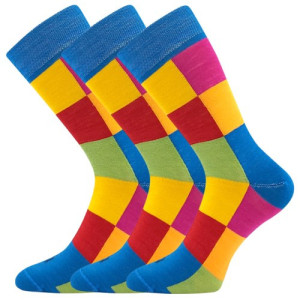 3PACK ponožky Lonka vlněné vícebarevné (Wocube-barevné) M