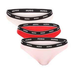 3PACK dámská tanga HUGO vícebarevná (50545680 965) M