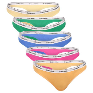 5PACK dámská tanga Calvin Klein vícebarevná (QD5221-4WI) S