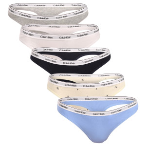 5PACK dámská tanga Calvin Klein vícebarevná (QD5221-3KW) XL