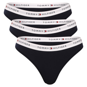 3PACK dámská tanga Tommy Hilfiger černá (UW0UW05530 0R0) L