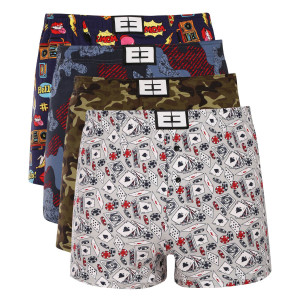 4PACK pánské trenky Nedeto vícebarevné (4NTV04) L