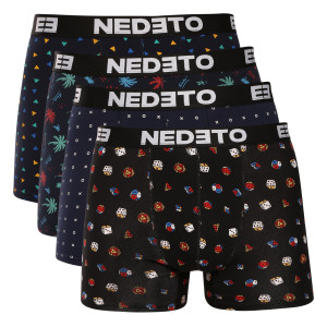 4PACK pánské boxerky Nedeto vícebarevné (4NBV4) 3XL