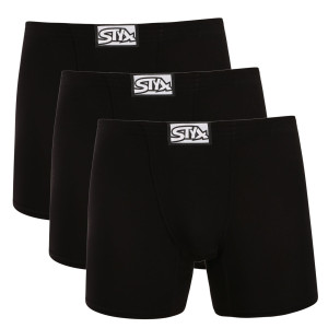 3PACK pánské boxerky Styx long klasická guma černé (3FN0960) L