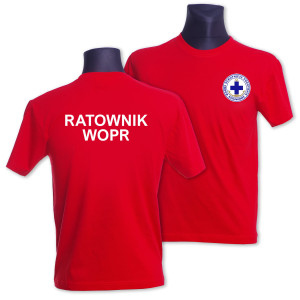 Koszulka logo WOPR/RATOWNIK WOPR czerwona