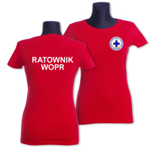 Damska koszulka logo WOPR/RATOWNIK WOPR czerwona