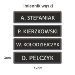 imiennik wąski na zamówienie odblask (12x3cm)
