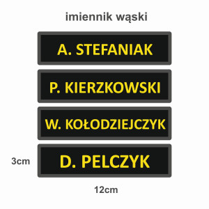imiennik wąski LPR na zamówienie yellow fluo (12x3cm)