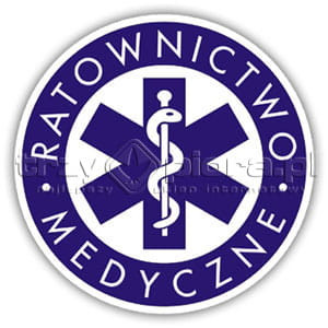 Naklejka zwykła na Ambulans, karetkę 30cm RATOWNICTWO MEDYCZNE