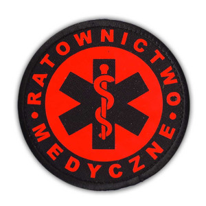 Emblemat FLUO RATOWNICTWO MEDYCZNE Rzep 8,5 cm