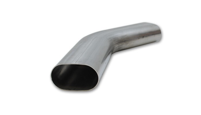Edelstahlbogen flach oval 76mm - 45 grad | Vibrant Performance