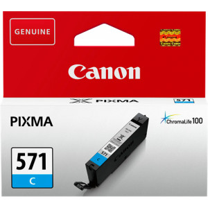 Tusz CLI-571 PGI-570 (0386C001) Oryginalny błękitny / turkusowy / niebieski - 6,5ml - do CANON PIXMA TS 9055, 9050, 8053, CANON PIXMA MG 5750, 5751