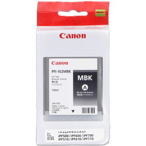 Tusz PFI-102 (0894B001) Oryginalny czarny matowy - 130ml - do CANON IMAGEPROGRAF IPF 700, 605, 500, 600, 700