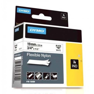 Taśma do Dymo Rhino 18489 19mm 3.5m biała taśma czarny napis NYLONOWA oryginalna