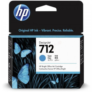 Tusz HP 712 (3ED67A) Oryginalny błękitny / turkusowy / niebieski - 29ml - do HP DESIGNJET T 650, 210, 230, 250, 630