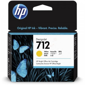 Tusz HP 712 (3ED69A) Oryginalny żółty - 29ml - do HP DESIGNJET T 230, 250, 630, 650, 210