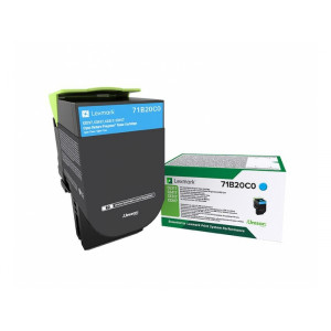 Toner MS417 MX417 (71B20C0) Oryginalny błękitny / turkusowy / niebieski do LEXMARK CS 317DN, 417DN, 517DN, LEXMARK CX 517DE, 417DE