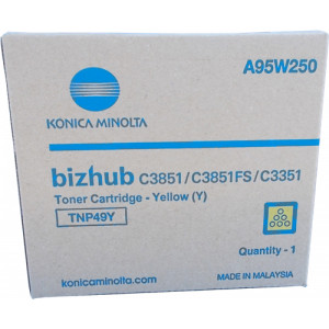 Toner BIZHUB C3351 C3851 (A95W250) Oryginalny żółty do KONICA-MINOLTA BIZHUB C 3351, 3851, 3851FS