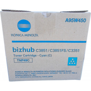 Toner BIZHUB C3351 C3851 (A95W450) Oryginalny błękitny / turkusowy / niebieski do KONICA-MINOLTA BIZHUB C 3351, 3851, 3851FS