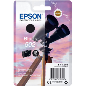 Tusz 502 (C13T02V14010) Oryginalny czarny - 4.6ml - do EPSON WORKFORCE WF 2860DWF, 2865DWF, 2800, 2860, 2865