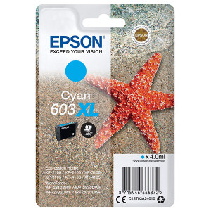 Tusz 603 (C13T03A24010) Oryginalny błękitny / turkusowy / niebieski - 4,0ml - do EPSON WORKFORCE WF 2835DWF, 2850DWF, 2810DWF, 2310, EPSON WORKFORCE WF- 2870DWF