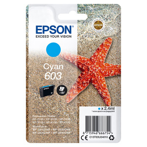 Tusz 603 (C13T03U24010) Oryginalny błękitny / turkusowy / niebieski - 2,4ml - do EPSON WORKFORCE WF- 2870DWF, EPSON WORKFORCE WF 2810DWF, 2310, 2830DWF, 2835DWF