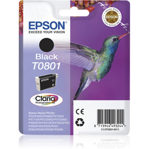 Tusz RX560 RX585 RX685 (C13T080140) Oryginalny czarny - 8ml - do EPSON STYLUS PHOTO PX 730WD, 830FWD, EPSON STYLUS PHOTO R 265, 360, EPSON STYLUS PHOTO RX 560