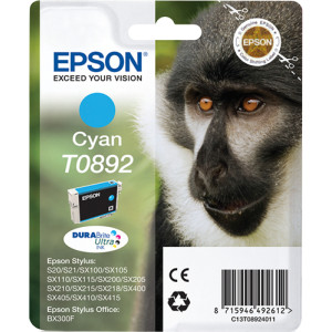 Tusz S20 SX100 SX110 SX200 SX210 SX400 SX410 (C13T08924010) Oryginalny błękitny / turkusowy / niebieski - 3.5ml - do EPSON STYLUS OFFICE BX 300F, EPSON STYLUS S 21, EPSON STYLUS SX 110, 210, 