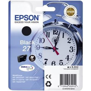 Tusz WF3620 WF3640 WF7110 WF7610 WF7620 (C13T27014010) Oryginalny czarny - 6,2ml - do EPSON WORKFORCE WF 7110DTW, 7610DWF, 7620DTWF, 7710DWF, 7210DTW