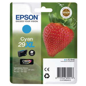 Tusz XP235 XP332 XP335 XP432 XP435 (C13T29924010) Oryginalny błękitny / turkusowy / niebieski - 6,4ml - do EPSON EXPRESSION HOME XP- 352, 355, 442, 445, 452