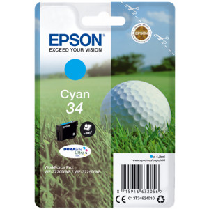 Tusz WF3720 WF3725 (C13T34624010) Oryginalny błękitny / turkusowy / niebieski - 4.2ml - do EPSON WORKFORCE PRO WF 3720DWF, 3725DWF