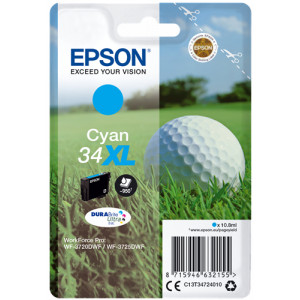Tusz WF3720 WF3725 (C13T34724010) Oryginalny błękitny / turkusowy / niebieski - 10.8ml - do EPSON WORKFORCE PRO WF 3720DWF, 3725DWF