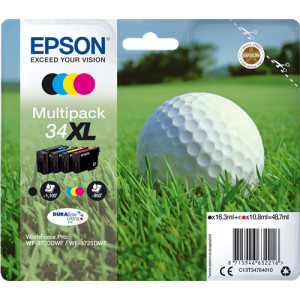 Zestaw oryginalny Epson T34764010 czarny/niebieski/purpurowy/żółty Wydajne