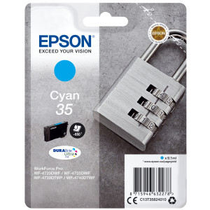 Tusz Epson (C13T35824010) Oryginalny błękitny / turkusowy / niebieski do EPSON WORKFORCE PRO WF- 4720DWF, 4725DWF, 4730DTWF, 4740DTWF