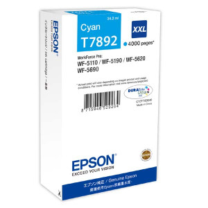 Tusz WF5110 WF5190 WF5620 WF5690 (C13T789240) Oryginalny błękitny / turkusowy / niebieski - 34ml - do EPSON WORKFORCE PRO WF 5620DWF, 5110DW, 5690DWF, 4640DTWF, 4630DWF